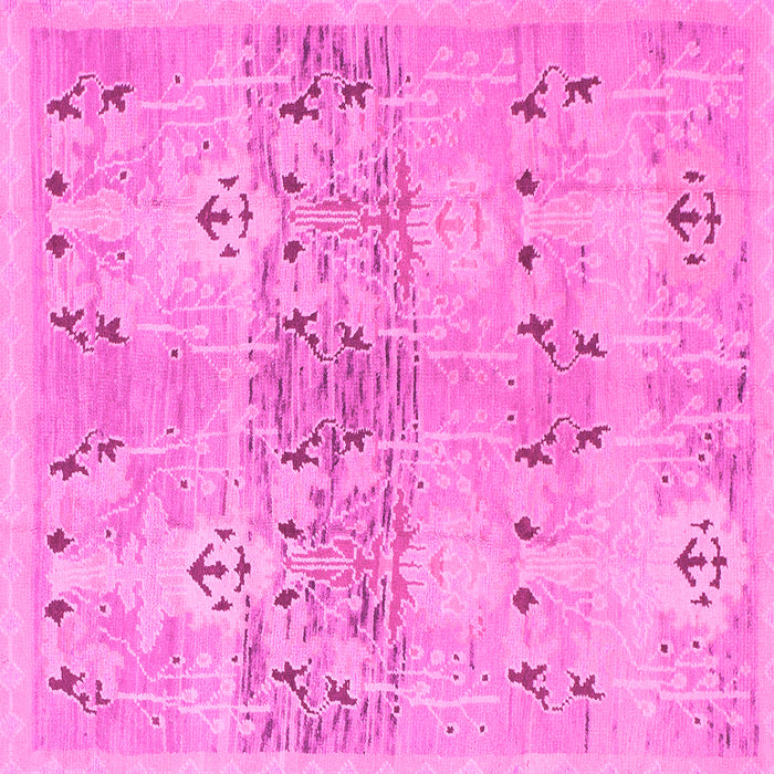 Square Machine Washable Abstract Pink Modern Rug, wshabs973pnk