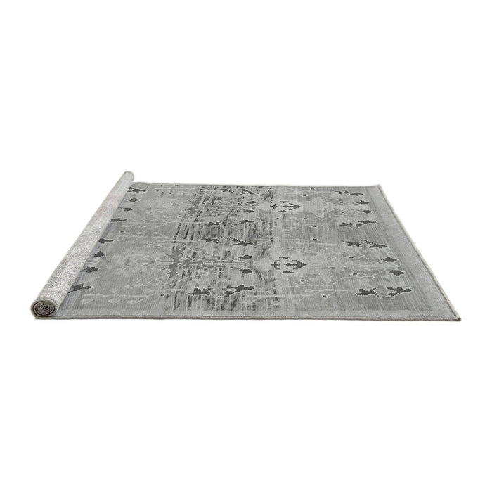 Sideview of Machine Washable Abstract Gray Modern Rug, wshabs973gry