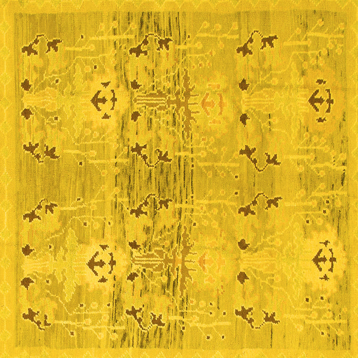 Square Machine Washable Abstract Yellow Modern Rug, wshabs973yw