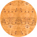 Round Abstract Orange Modern Rug, abs973org