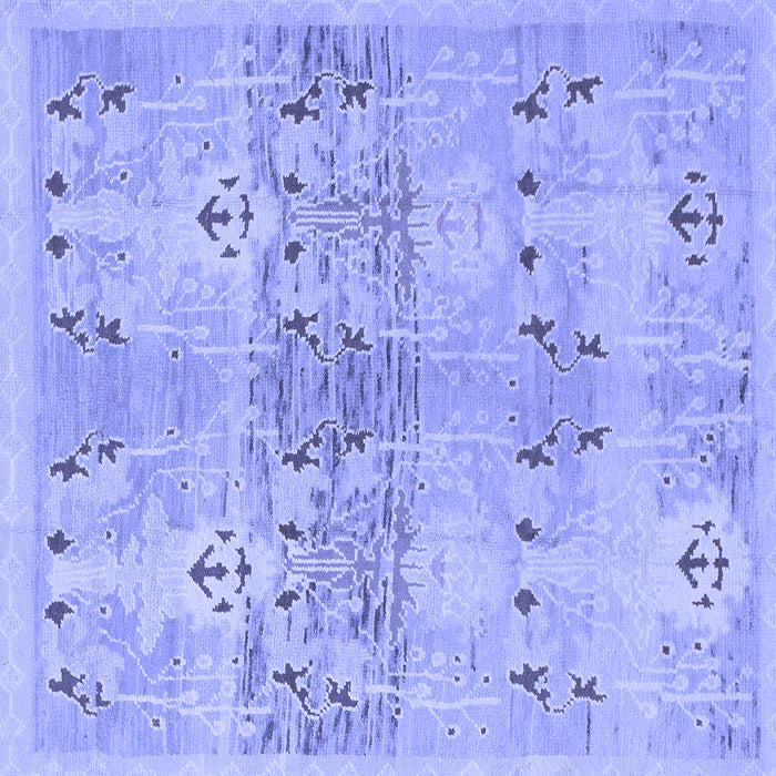 Square Abstract Blue Modern Rug, abs973blu