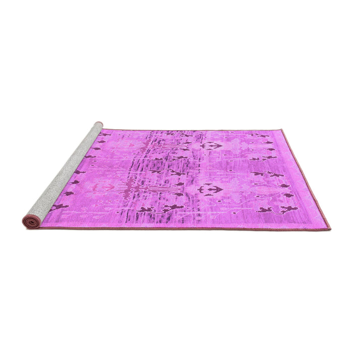 Sideview of Machine Washable Abstract Purple Modern Area Rugs, wshabs973pur
