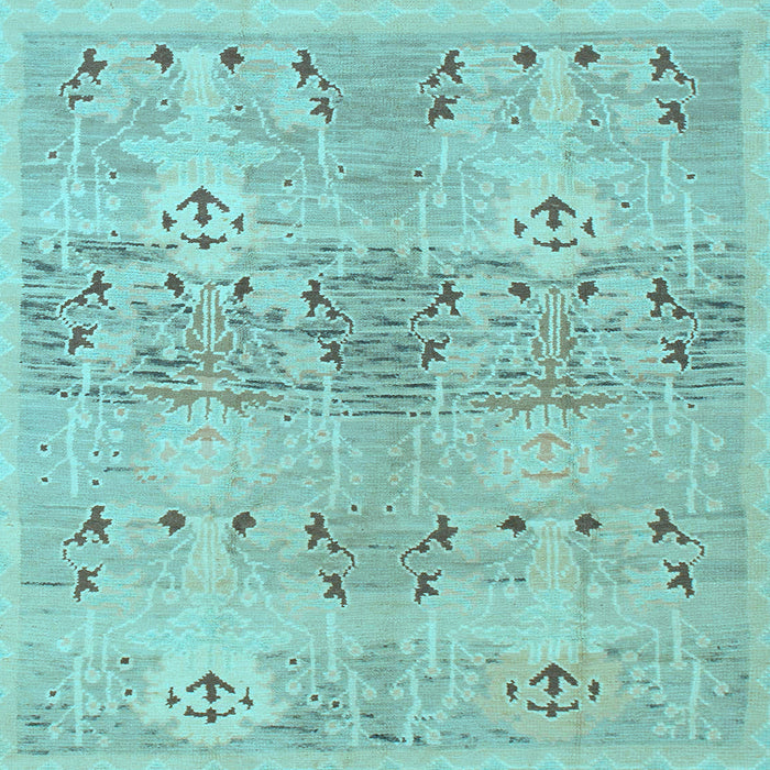 Square Machine Washable Abstract Light Blue Modern Rug, wshabs973lblu