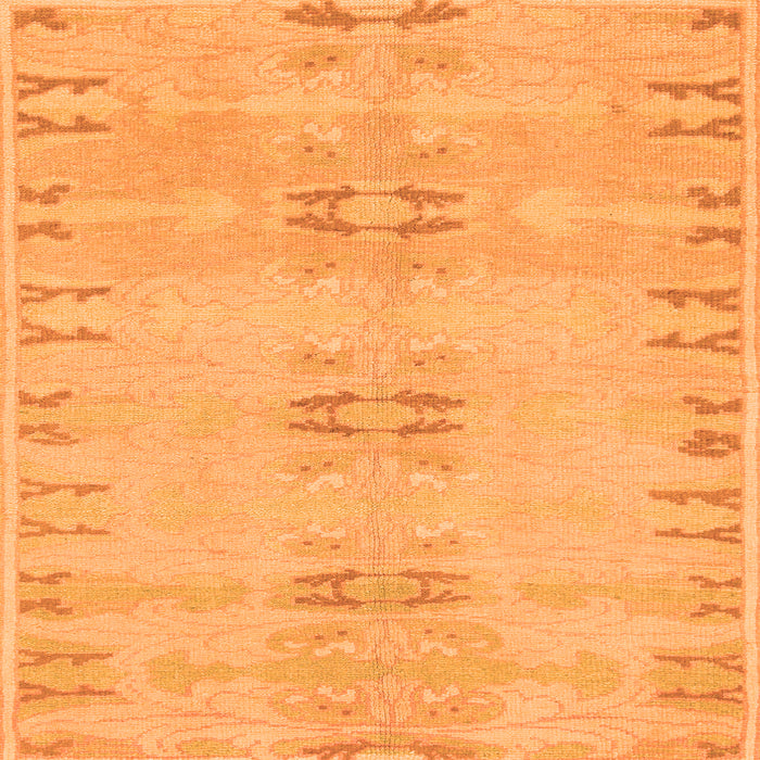 Square Machine Washable Abstract Orange Modern Area Rugs, wshabs974org
