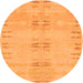 Round Machine Washable Abstract Orange Modern Area Rugs, wshabs974org