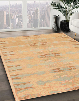Abstract Orange Modern Rug in Family Room, abs974