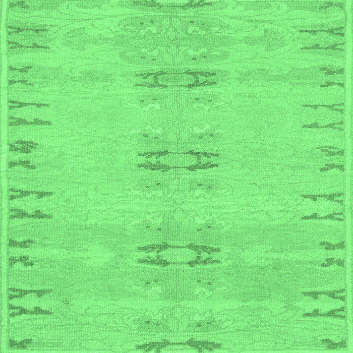 Square Machine Washable Abstract Emerald Green Modern Area Rugs, wshabs974emgrn