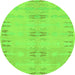 Round Abstract Green Modern Rug, abs974grn