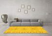 Machine Washable Abstract Yellow Modern Rug in a Living Room, wshabs974yw