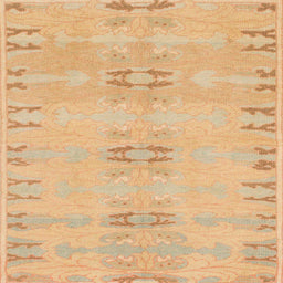 Square Machine Washable Abstract Orange Rug, wshabs974