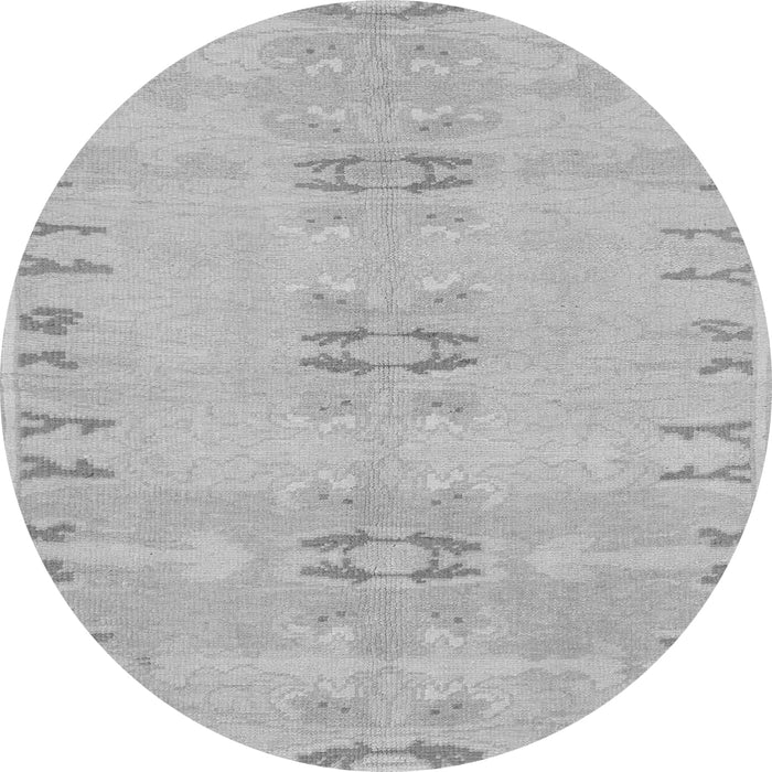 Round Machine Washable Abstract Gray Modern Rug, wshabs974gry