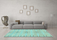 Machine Washable Abstract Light Blue Modern Rug, wshabs974lblu