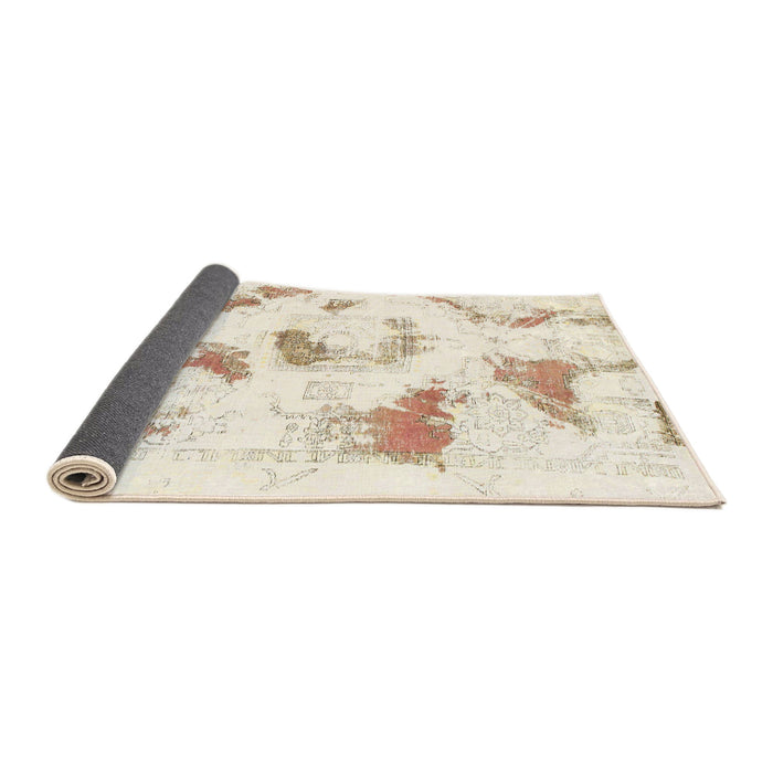 Sideview of Abstract Blanched Almond Beige Modern Rug, abs975