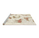 Sideview of Machine Washable Abstract Blanched Almond Beige Rug, wshabs975