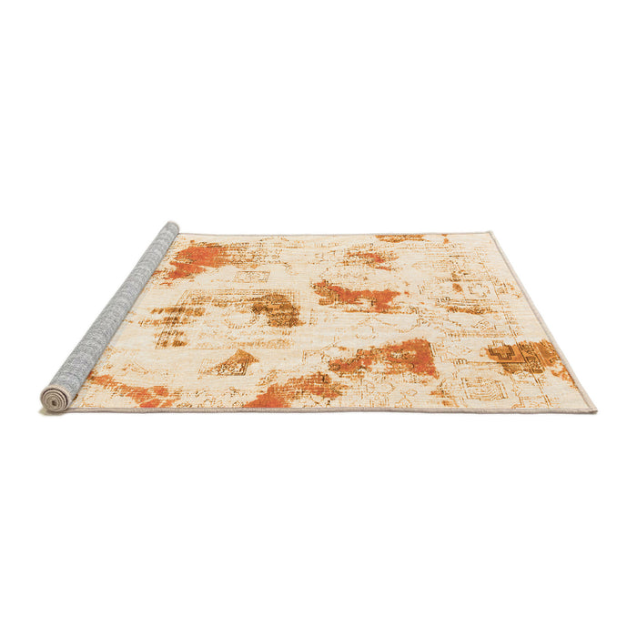 Sideview of Machine Washable Abstract Orange Modern Area Rugs, wshabs975org