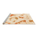 Sideview of Machine Washable Abstract Orange Modern Area Rugs, wshabs975org