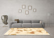 Machine Washable Abstract Brown Modern Rug in a Living Room,, wshabs975brn