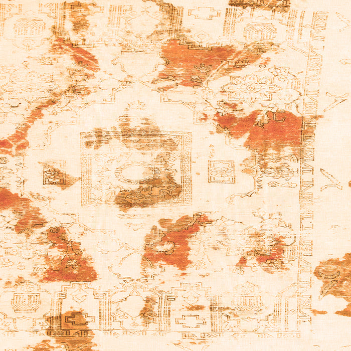 Square Machine Washable Abstract Orange Modern Area Rugs, wshabs975org