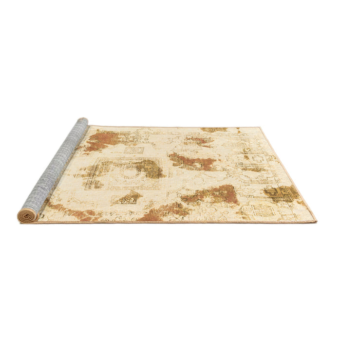 Sideview of Machine Washable Abstract Brown Modern Rug, wshabs975brn