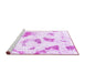 Sideview of Machine Washable Abstract Purple Modern Area Rugs, wshabs975pur