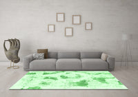 Machine Washable Abstract Emerald Green Modern Rug, wshabs975emgrn