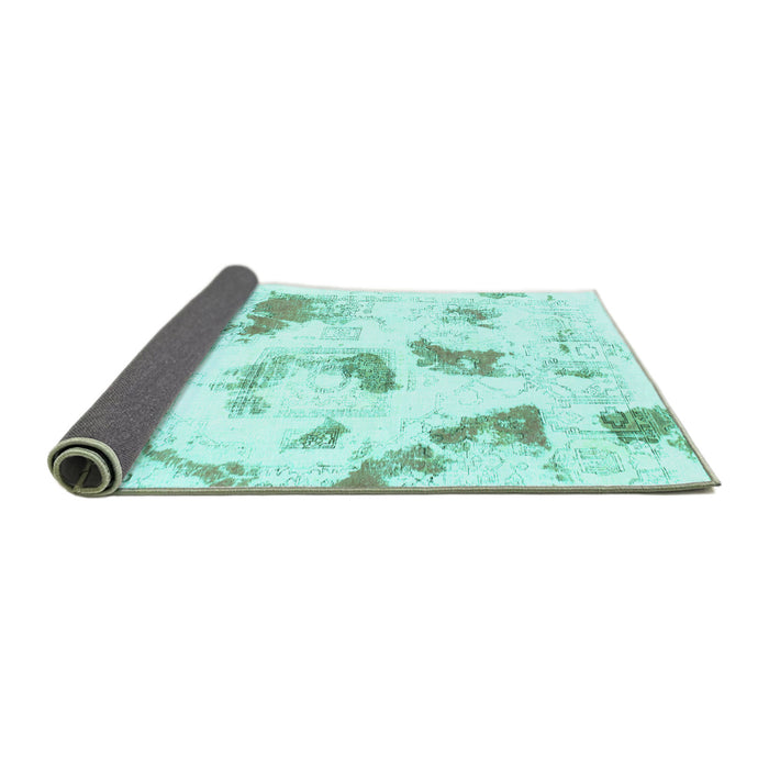 Sideview of Abstract Turquoise Modern Rug, abs975turq