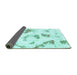 Sideview of Abstract Turquoise Modern Rug, abs975turq