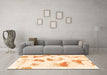 Machine Washable Abstract Orange Modern Area Rugs in a Living Room, wshabs975org