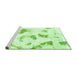 Sideview of Machine Washable Abstract Green Modern Area Rugs, wshabs975grn