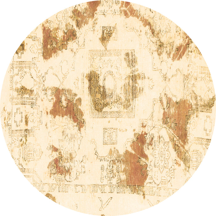 Round Abstract Brown Modern Rug, abs975brn