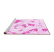 Sideview of Machine Washable Abstract Pink Modern Rug, wshabs975pnk