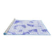 Sideview of Machine Washable Abstract Blue Modern Rug, wshabs975blu