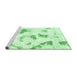 Sideview of Machine Washable Abstract Emerald Green Modern Area Rugs, wshabs975emgrn