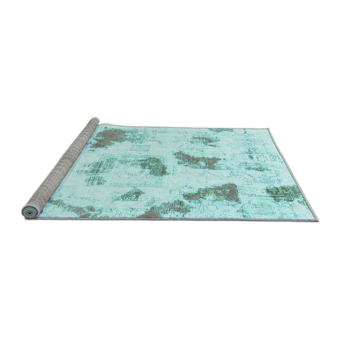 Sideview of Machine Washable Abstract Light Blue Modern Rug, wshabs975lblu