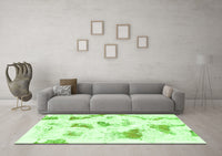 Machine Washable Abstract Green Modern Rug, wshabs975grn