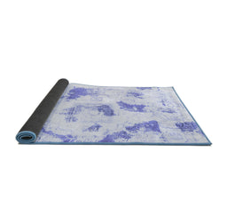 Sideview of Abstract Blue Modern Rug, abs975blu