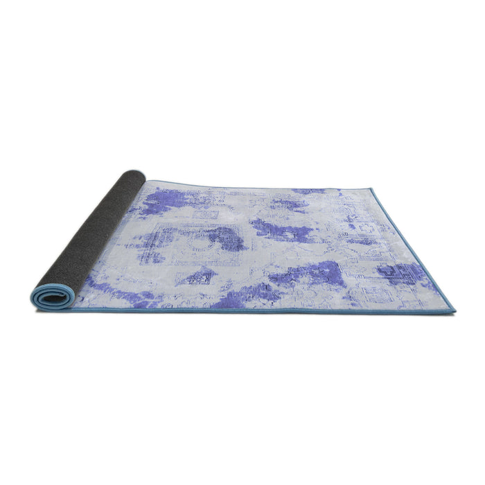 Sideview of Abstract Blue Modern Rug, abs975blu