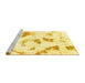 Sideview of Machine Washable Abstract Yellow Modern Rug, wshabs975yw