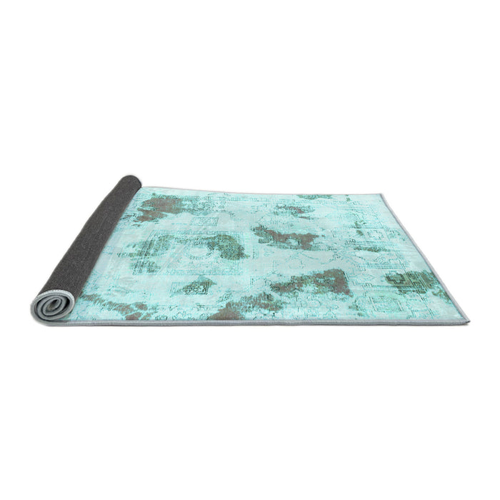 Sideview of Abstract Light Blue Modern Rug, abs975lblu