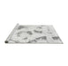 Sideview of Machine Washable Abstract Gray Modern Rug, wshabs975gry