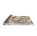 Sideview of Abstract White Chocolate Beige Modern Rug, abs976