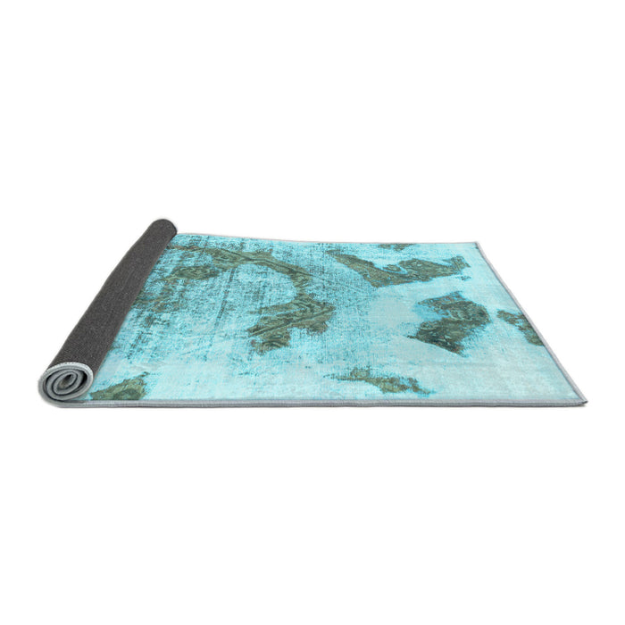 Sideview of Abstract Light Blue Modern Rug, abs976lblu