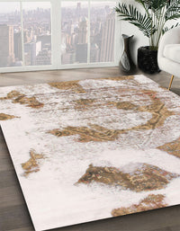 Abstract White Chocolate Beige Modern Rug, abs976