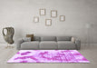 Machine Washable Abstract Purple Modern Area Rugs in a Living Room, wshabs976pur