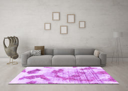 Machine Washable Abstract Purple Modern Area Rugs in a Living Room, wshabs976pur