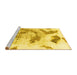 Sideview of Machine Washable Abstract Yellow Modern Rug, wshabs976yw