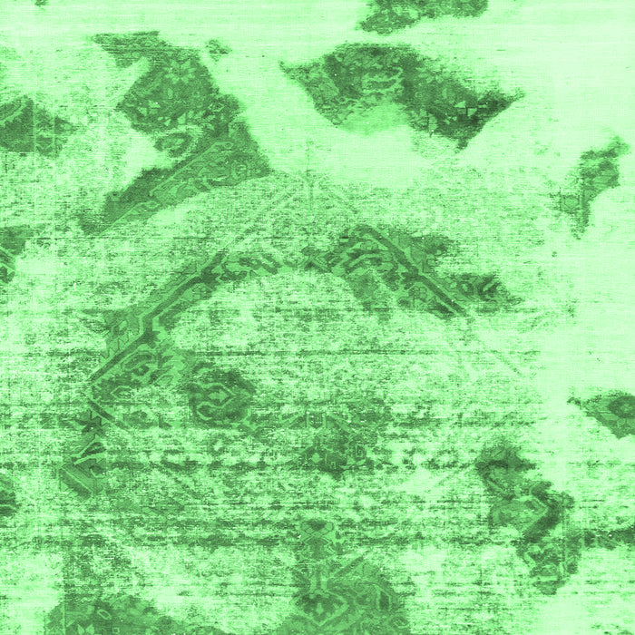 Square Machine Washable Abstract Emerald Green Modern Area Rugs, wshabs976emgrn