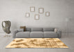 Machine Washable Abstract Brown Modern Rug in a Living Room,, wshabs976brn