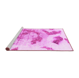 Sideview of Machine Washable Abstract Pink Modern Rug, wshabs976pnk
