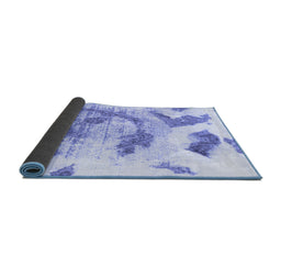 Sideview of Abstract Blue Modern Rug, abs976blu